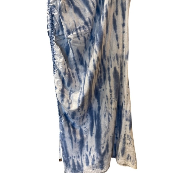 Skinnygirl Connie Women’s Side Ruched Midi Tank Dress Blue Tie Dye Size: Large - Picture 12 of 13